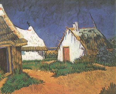 Vincent Van Gogh Three White Cottages in Saintes-Maries (nn04) oil painting image